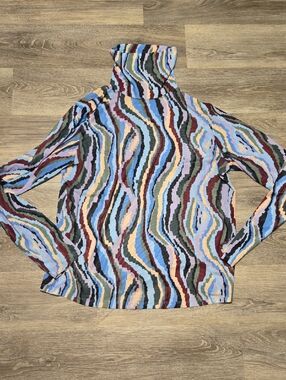 Eloquii Funky Swirl Mesh Turtleneck 18/20
